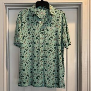 Old Row Mint Green Patterned Casual Shirt